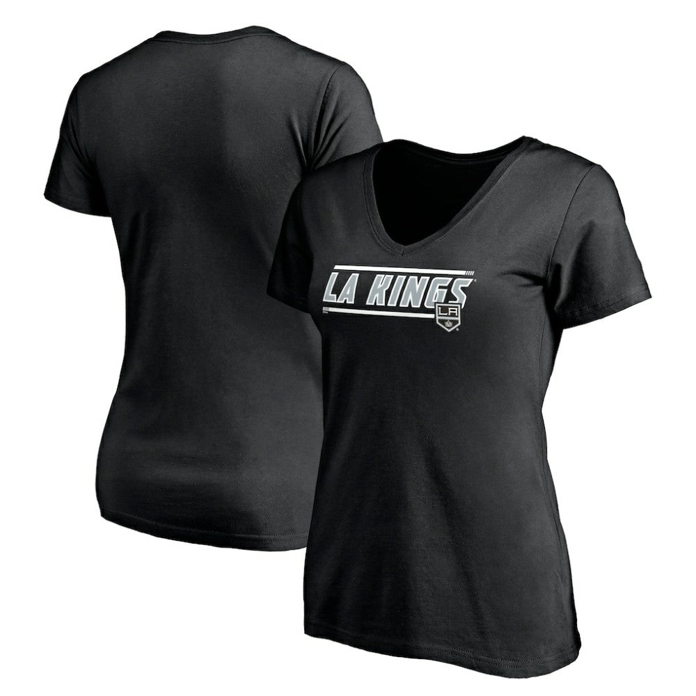 Los Angeles Kings Women's Mascot In Bounds V-Neck T-Shirt - Black | NHL Lifestyle