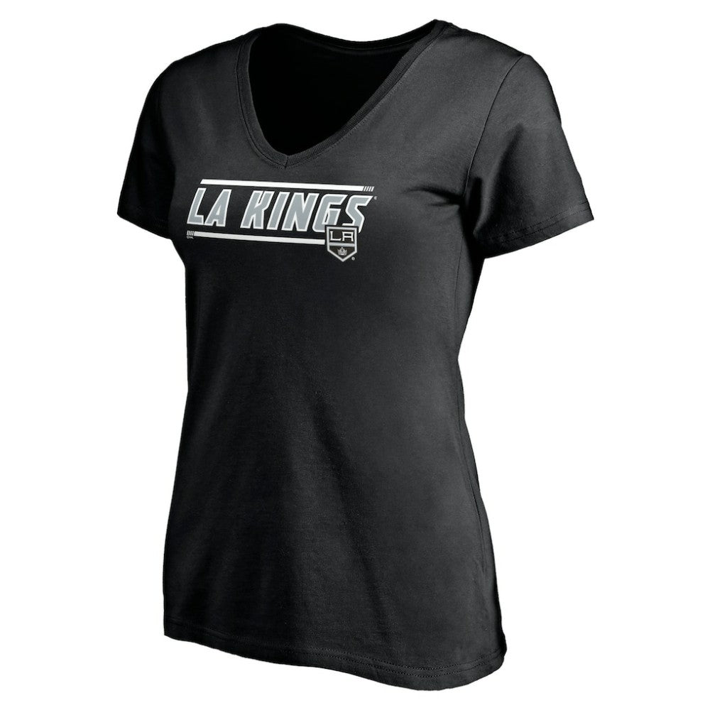 Los Angeles Kings Women's Mascot In Bounds V-Neck T-Shirt - Black | NHL Lifestyle