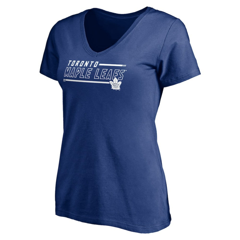 Toronto Maple Leafs Women's Mascot In Bounds V-Neck T-Shirt - Blue | NHL online