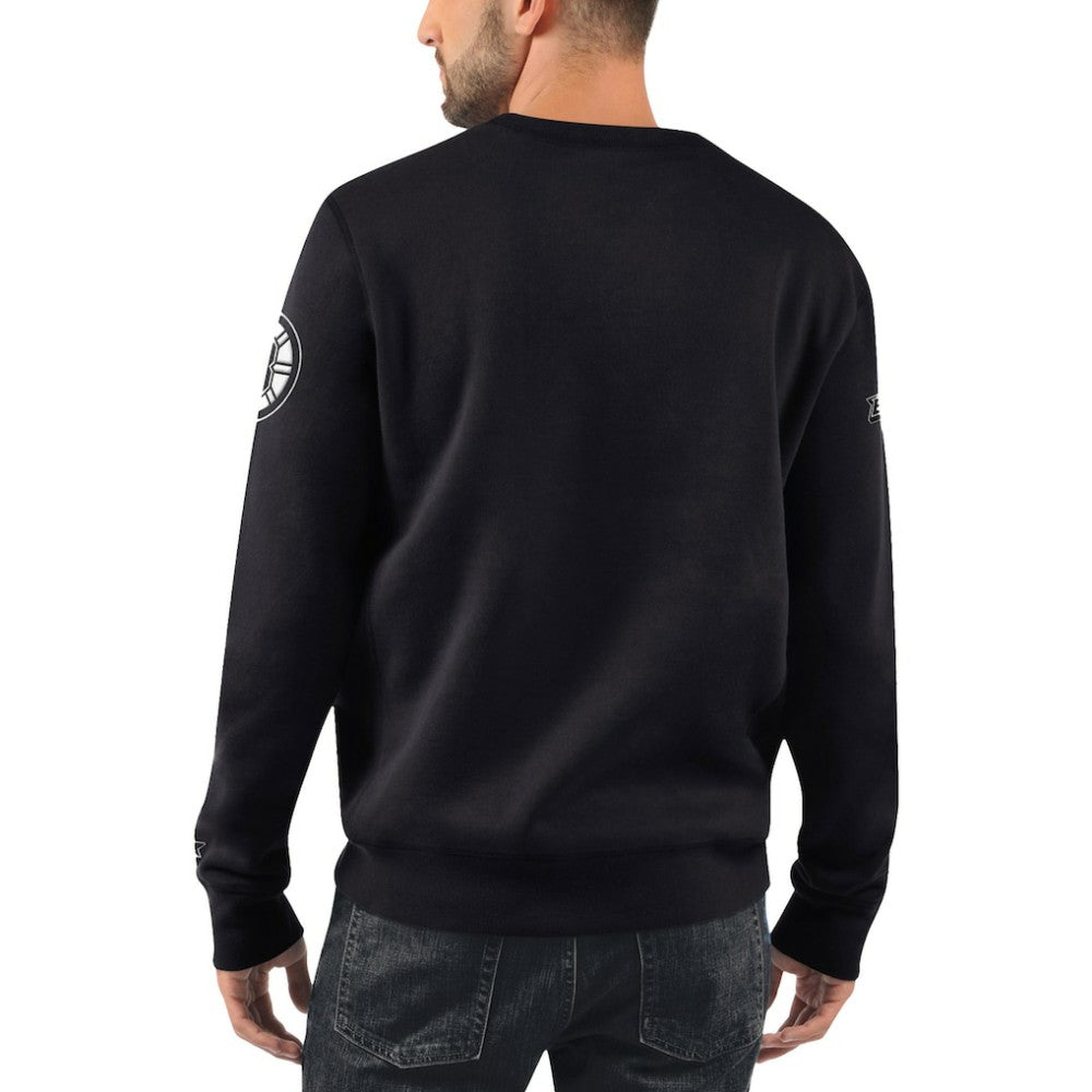 Boston Bruins Starter x NHL Black Ice Cross Check Pullover Sweatshirt - Black | NHL sale