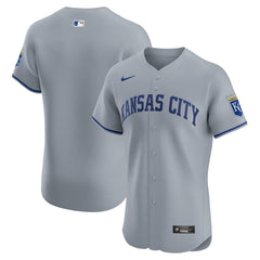 Kansas City Royals Nike Road Vapor Premier Elite Patch Jersey for sale