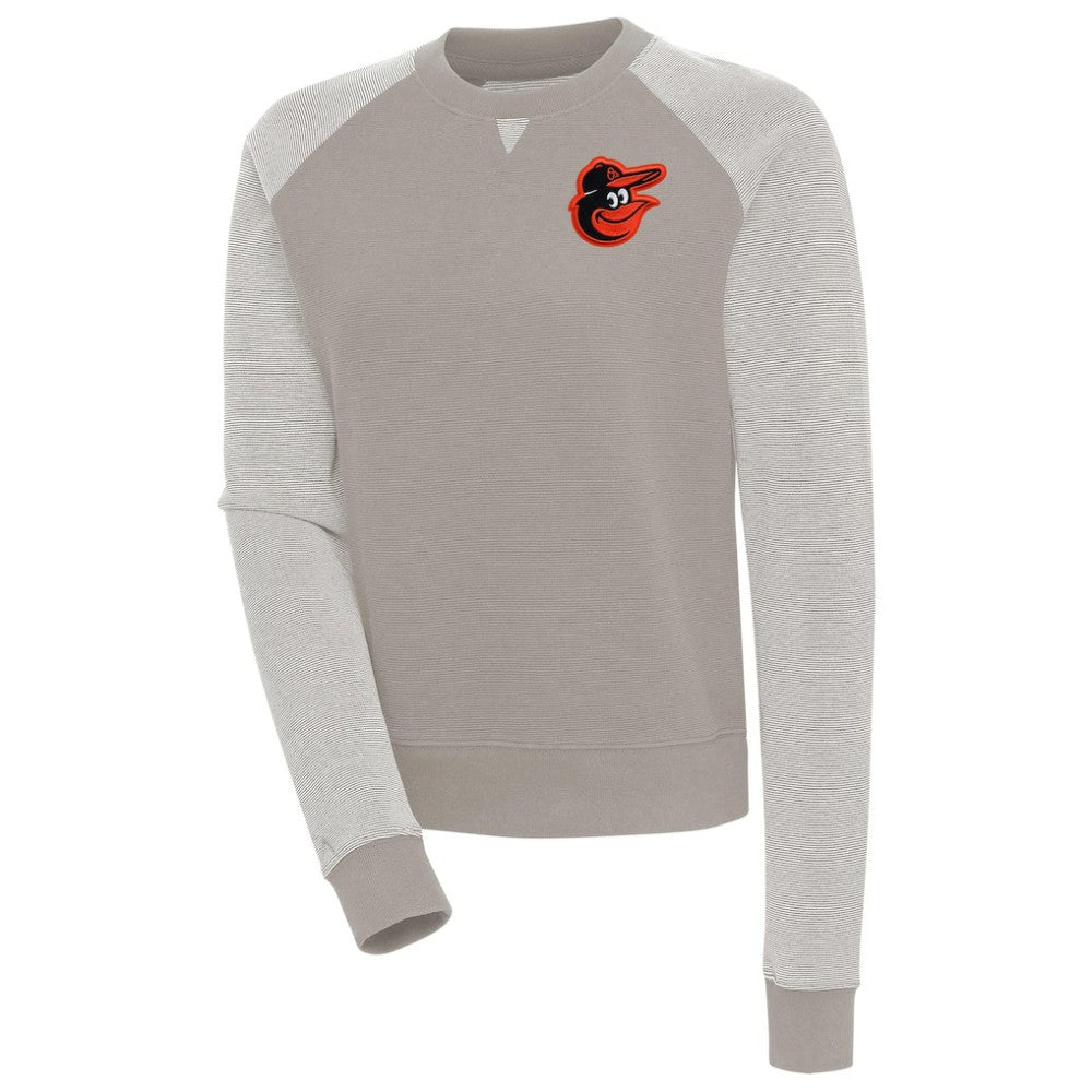 Baltimore Orioles Antigua Women's Flier Bunker Tri-Blend Pullover Sweatshirt for sale
