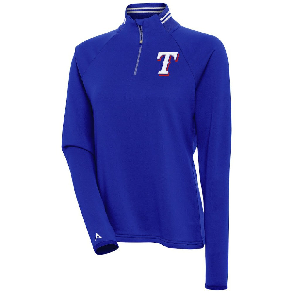 Texas Rangers Antigua Women's Milo Raglan Quarter-Zip Pullover Top Sale