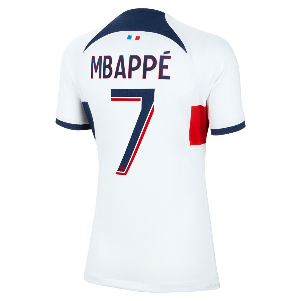 Nike - Kylian Mbappe Paris Saint-Germain Women's 2023/24 Away Stadium Replica Player Jersey - White