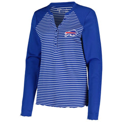 Buffalo Bills Antigua Women's Maverick Waffle Henley Long Sleeve T-Shirt - Royal - NFL
