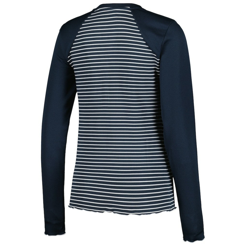 Chicago Bears Antigua Women's Maverick Waffle Henley Long Sleeve T-Shirt - Navy - NFL