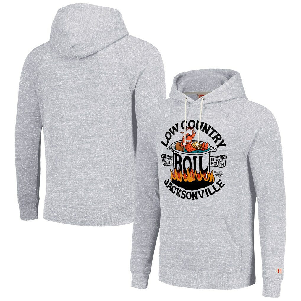Jacksonville Jaguars Homage Unisex NFL x Guy Fieri’s Flavortown Tri-Blend Pullover Hoodie - Ash - NFL
