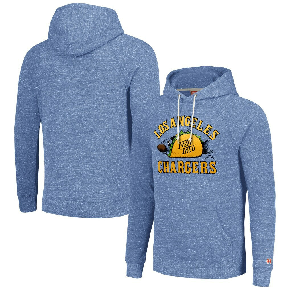 Los Angeles Chargers Homage Unisex NFL x Guy Fieri’s Flavortown Tri-Blend Pullover Hoodie - Light Blue - NFL