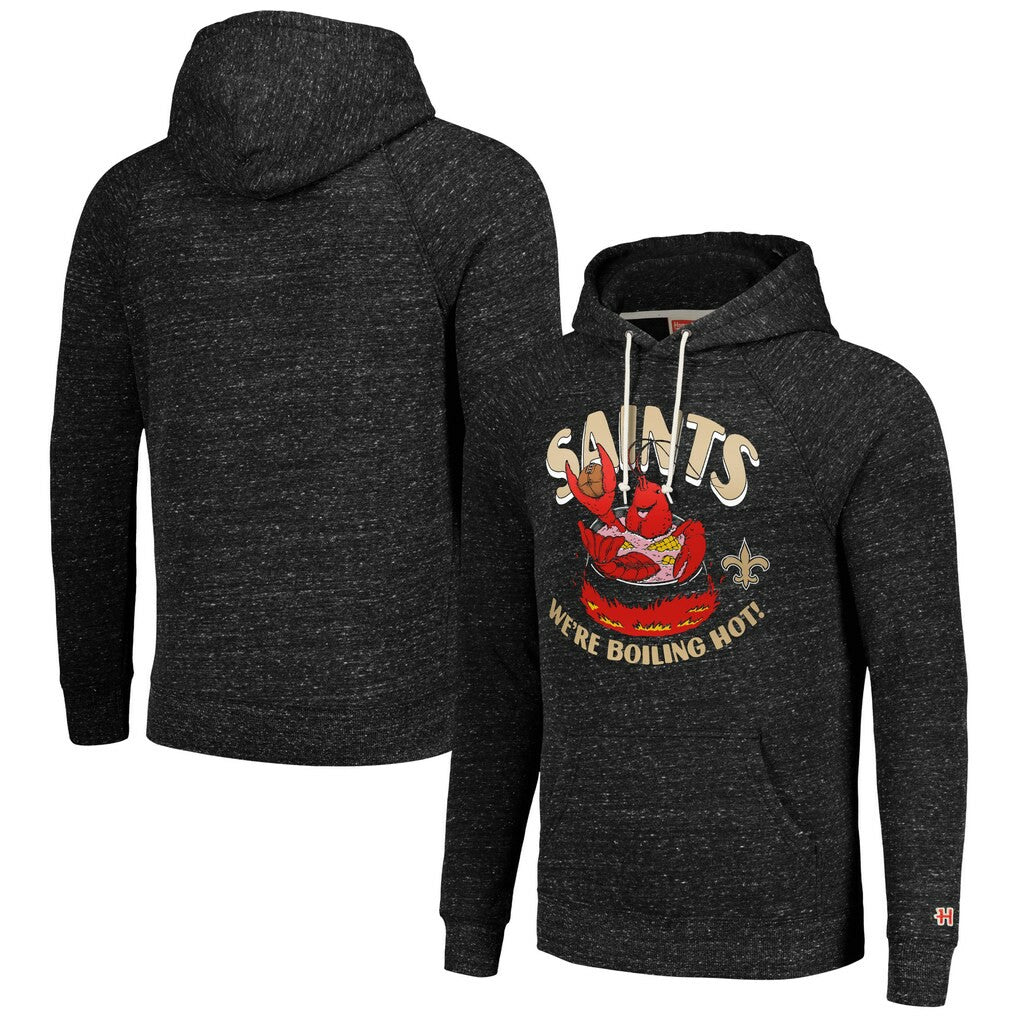 New Orleans Saints Homage Unisex NFL x Guy Fieri’s Flavortown Tri-Blend Pullover Hoodie - Charcoal - NFL