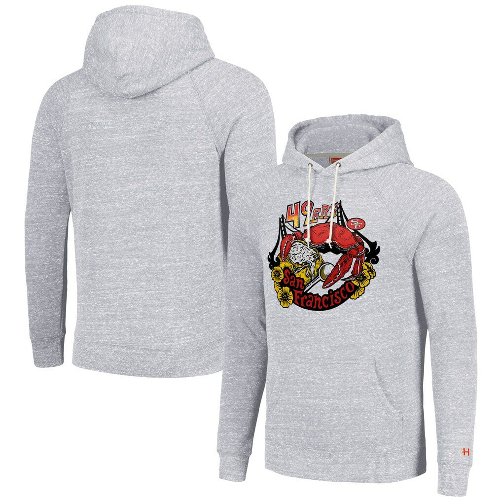 San Francisco 49ers Homage Unisex NFL x Guy Fieri’s Flavortown Tri-Blend Pullover Hoodie - Ash - NFL