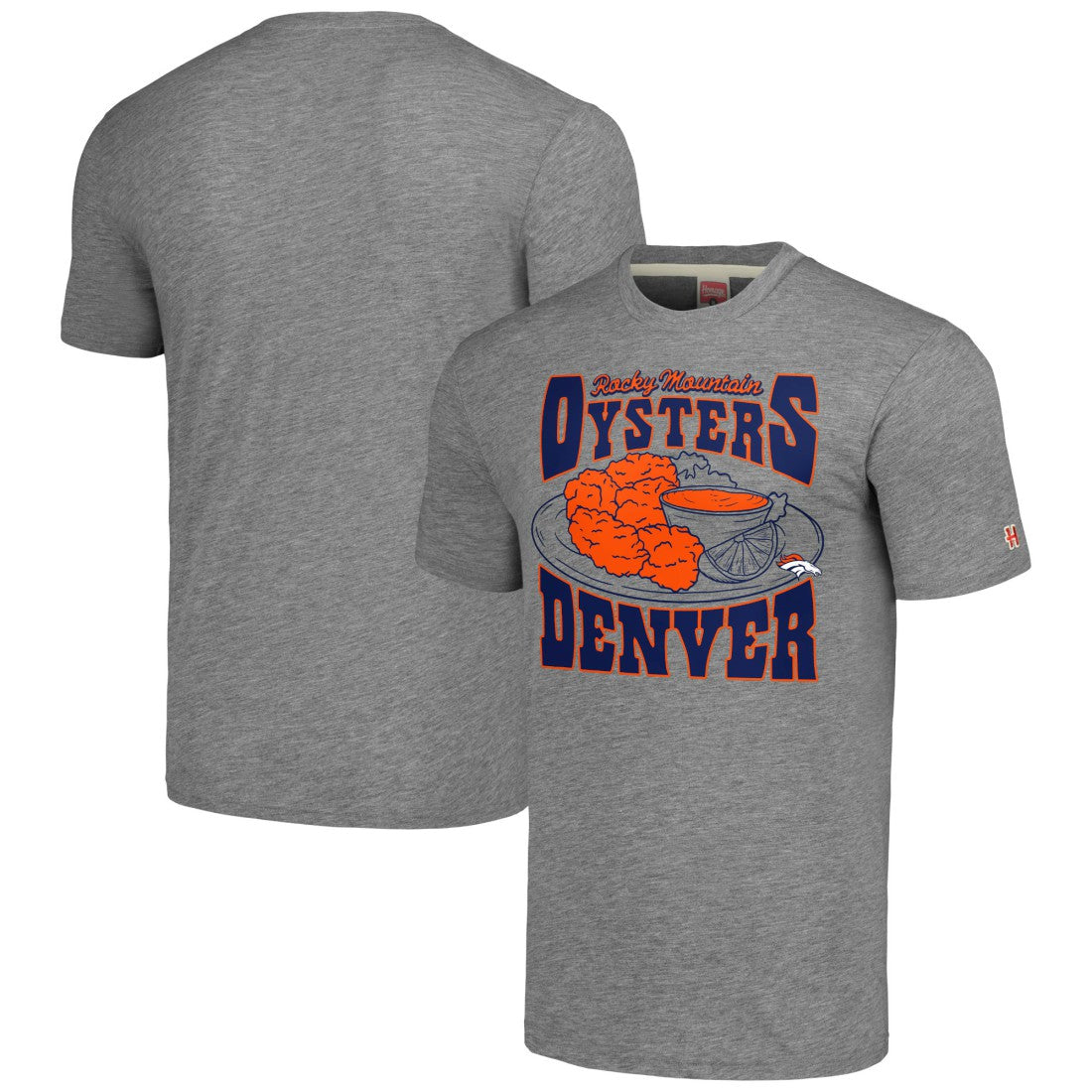 Denver Broncos Homage Unisex NFL x Guy Fieri’s Flavortown Tri-Blend T-Shirt - Gray - NFL