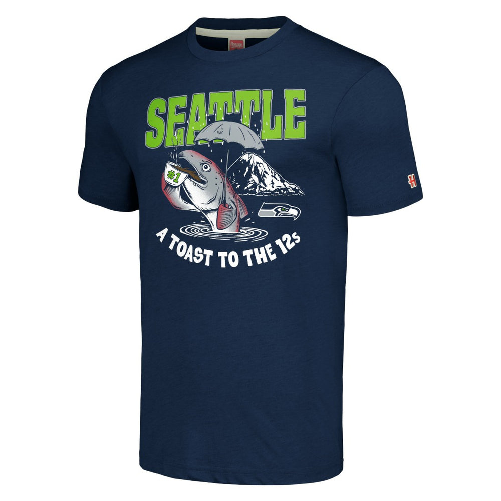 Seattle Seahawks Homage Unisex NFL x Guy Fieri’s Flavortown Tri-Blend T-Shirt - Navy - NFL