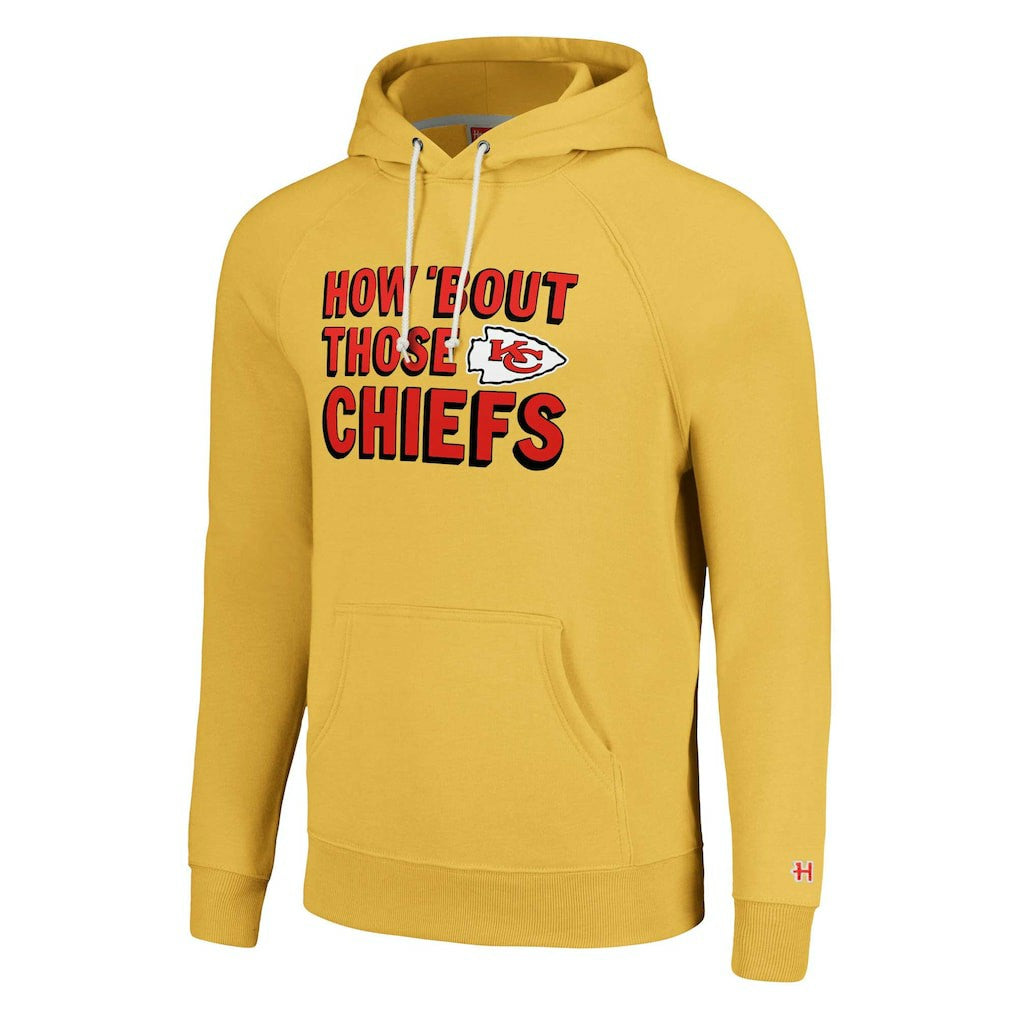 Kansas City Chiefs Homage Unisex Hyperlocal Raglan Pullover Hoodie - Gold - NFL