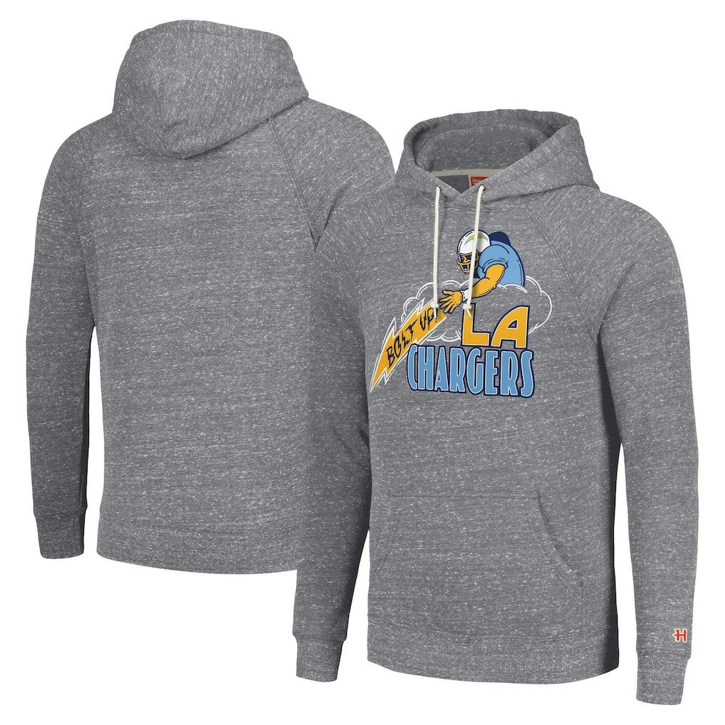 Los Angeles Chargers Homage Unisex Hyperlocal Raglan Pullover Hoodie - Gray - NFL