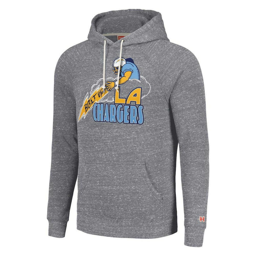 Los Angeles Chargers Homage Unisex Hyperlocal Raglan Pullover Hoodie - Gray - NFL