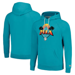 Miami Dolphins Homage Unisex Hyperlocal Raglan Pullover Hoodie - Aqua - NFL