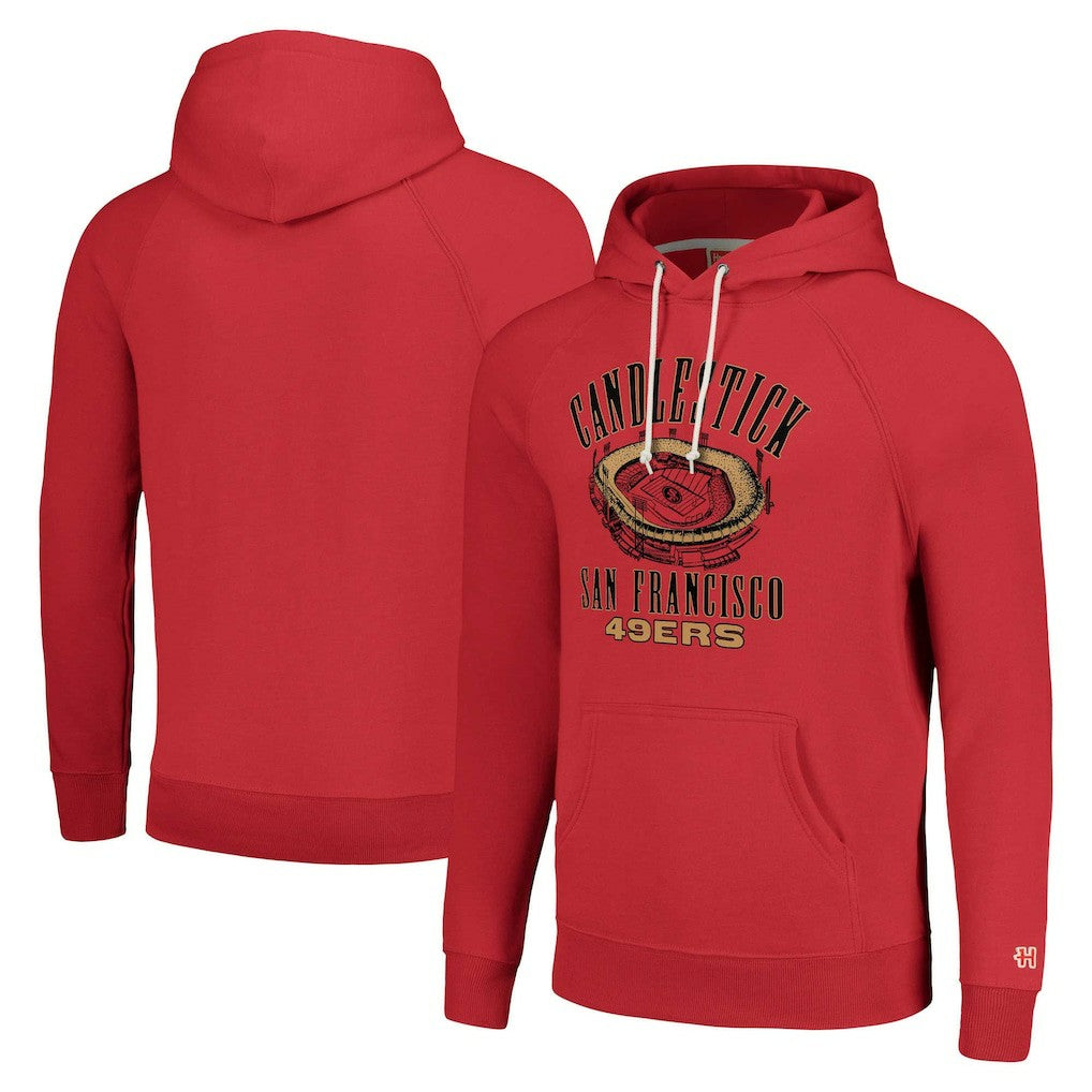 San Francisco 49ers Homage Unisex Hyperlocal Raglan Pullover Hoodie - Scarlet - NFL