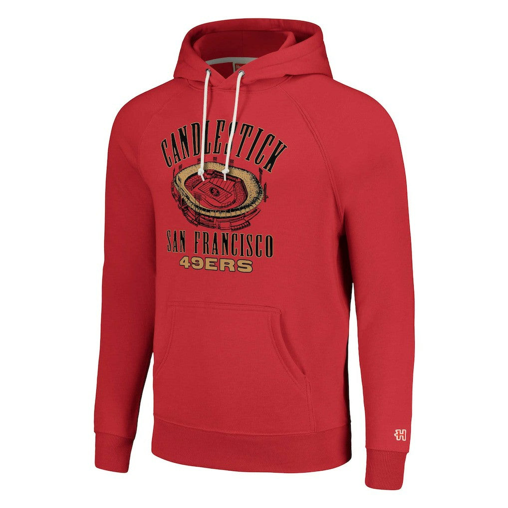 San Francisco 49ers Homage Unisex Hyperlocal Raglan Pullover Hoodie - Scarlet - NFL