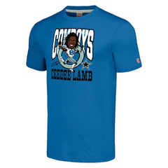 CeeDee Lamb Dallas Cowboys Homage Unisex Caricature Player Tri-Blend T-Shirt - Royal - NFL