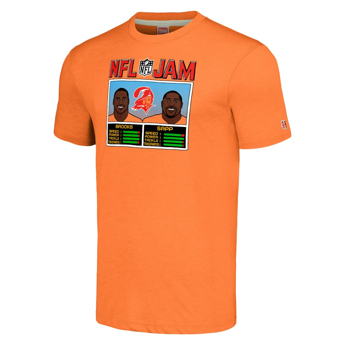Derrick Brooks & Warren Sapp Tampa Bay Buccaneers Homage Unisex NFL Jam Retired Tri-Blend T-Shirt - Orange - NFL