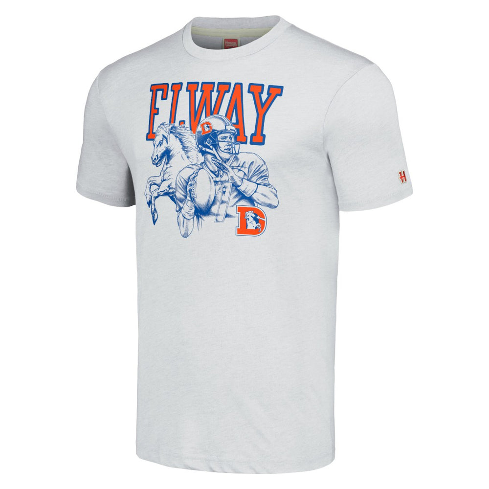 John Elway Denver Broncos Homage Unisex Unisex Caricature Retired Player Tri-Blend T-Shirt - Ash - NFL