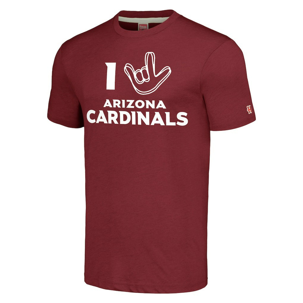 Arizona Cardinals Homage Unisex The NFL ASL Collection by Love Sign Tri-Blend T-Shirt - Cardinal - NFL
