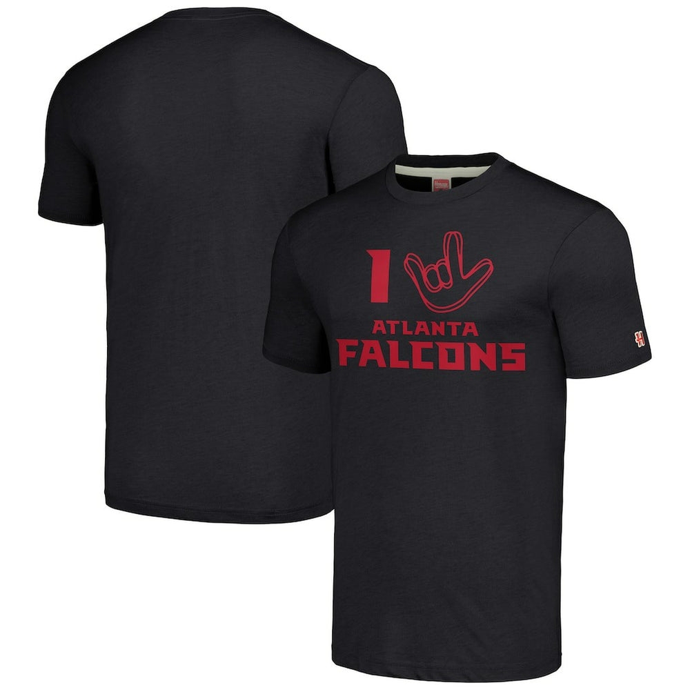 Atlanta Falcons Homage Unisex The NFL ASL Collection by Love Sign Tri-Blend T-Shirt - Charcoal - NFL