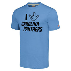 Carolina Panthers Homage Unisex The NFL ASL Collection by Love Sign Tri-Blend T-Shirt - Light Blue - NFL
