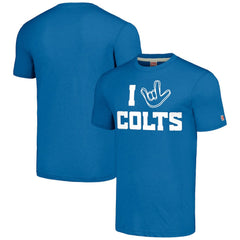 Indianapolis Colts Homage Unisex The NFL ASL Collection by Love Sign Tri-Blend T-Shirt - Royal - NFL