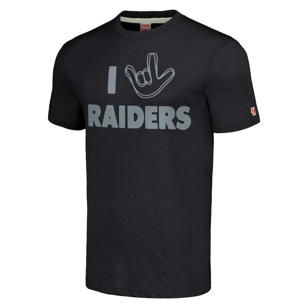 Las Vegas Raiders Homage Unisex The NFL ASL Collection by Love Sign Tri-Blend T-Shirt - Charcoal - NFL