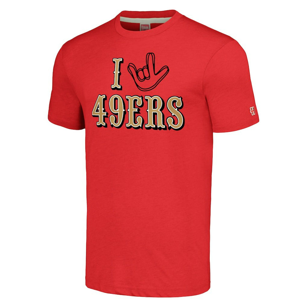 San Francisco 49ers Homage Unisex The NFL ASL Collection by Love Sign Tri-Blend T-Shirt - Scarlet - NFL