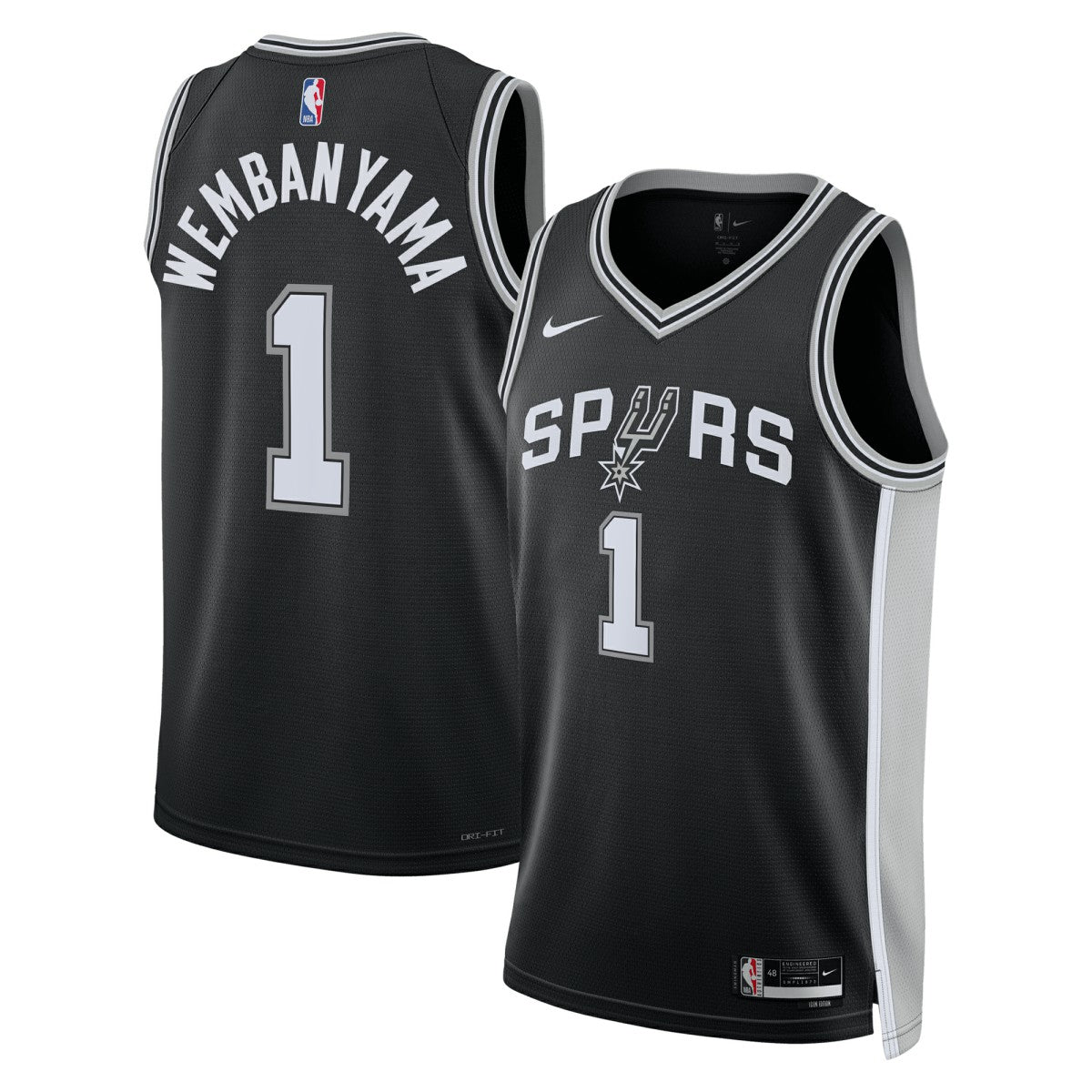 Nike Victor Wembanyama San Antonio Spurs Unisex 2023 NBA Draft First Round Pick Swingman Jersey Icon Edition Black