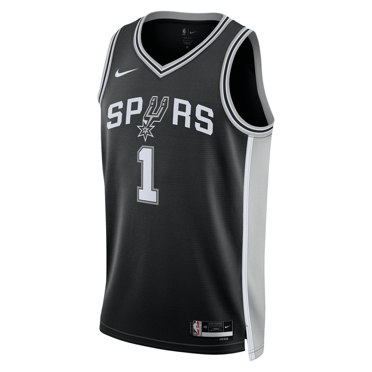 Nike Victor Wembanyama San Antonio Spurs Unisex 2023 NBA Draft First Round Pick Swingman Jersey Icon Edition Black