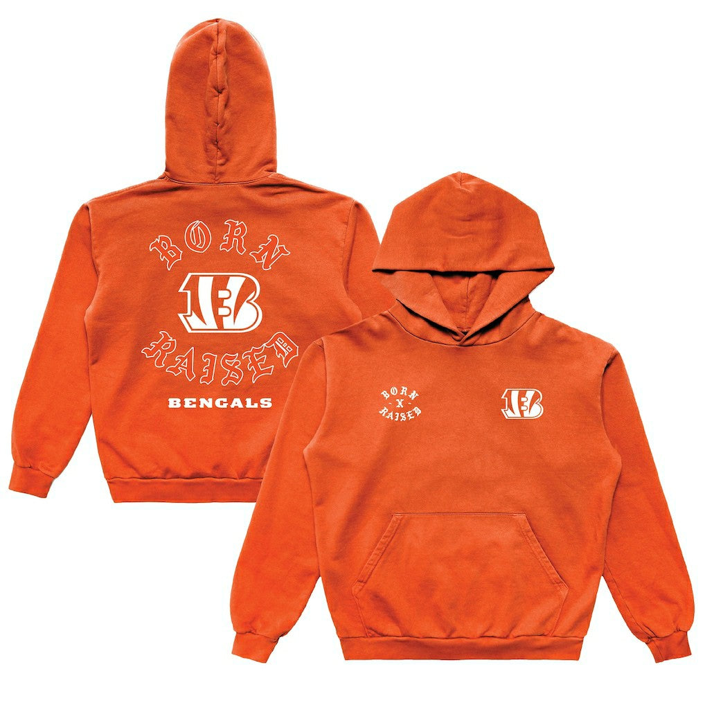 Cincinnati Bengals Born x Raised Unisex Pullover Hoodie - Orange - NFL