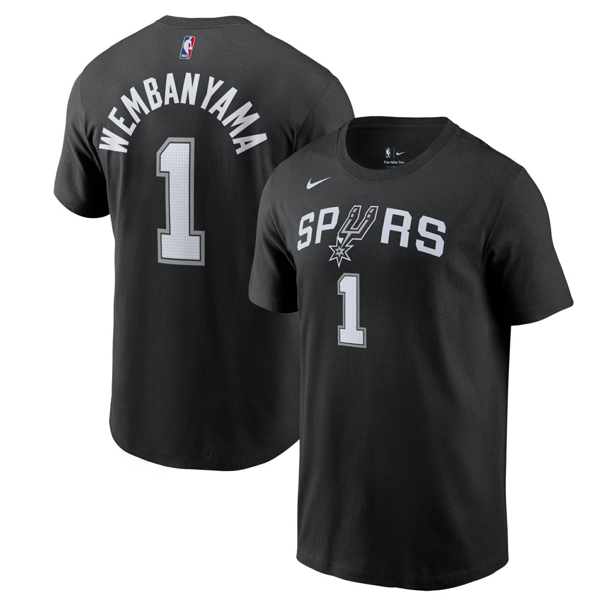 Nike Victor Wembanyama San Antonio Spurs Icon 2022/23 Name & Number T-Shirt Black