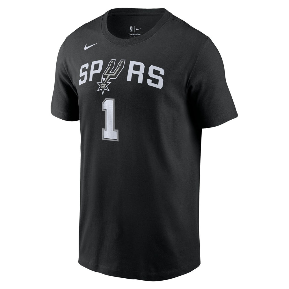 Nike Victor Wembanyama San Antonio Spurs Icon 2022/23 Name & Number T-Shirt Black