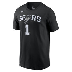 Nike Victor Wembanyama San Antonio Spurs Icon 2022/23 Name & Number T-Shirt Black