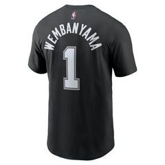 Nike Victor Wembanyama San Antonio Spurs Icon 2022/23 Name & Number T-Shirt Black