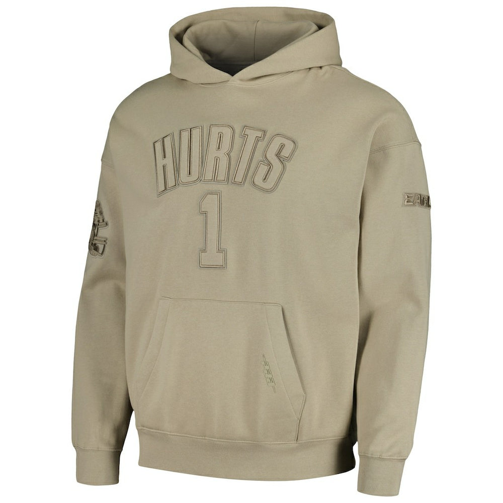 Jalen Hurts Philadelphia Eagles Pro Standard Player Name & Number Pullover Hoodie - Tan - NFL