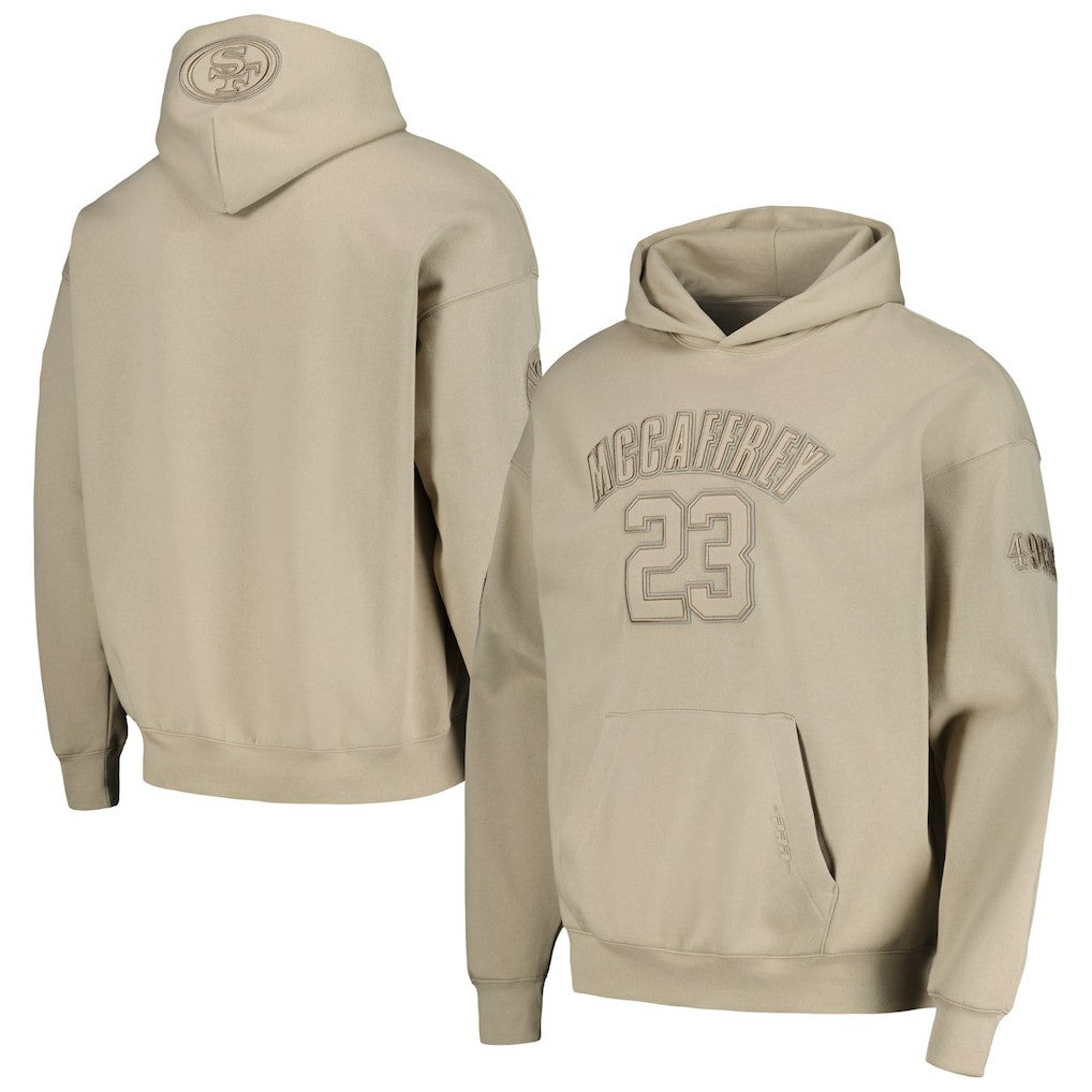 Christian McCaffrey San Francisco 49ers Pro Standard Player Name & Number Pullover Hoodie - Tan - NFL