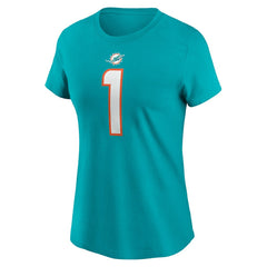 Tua Tagovailoa Miami Dolphins Women's Player Name & Number T-Shirt - Aqua - Nike