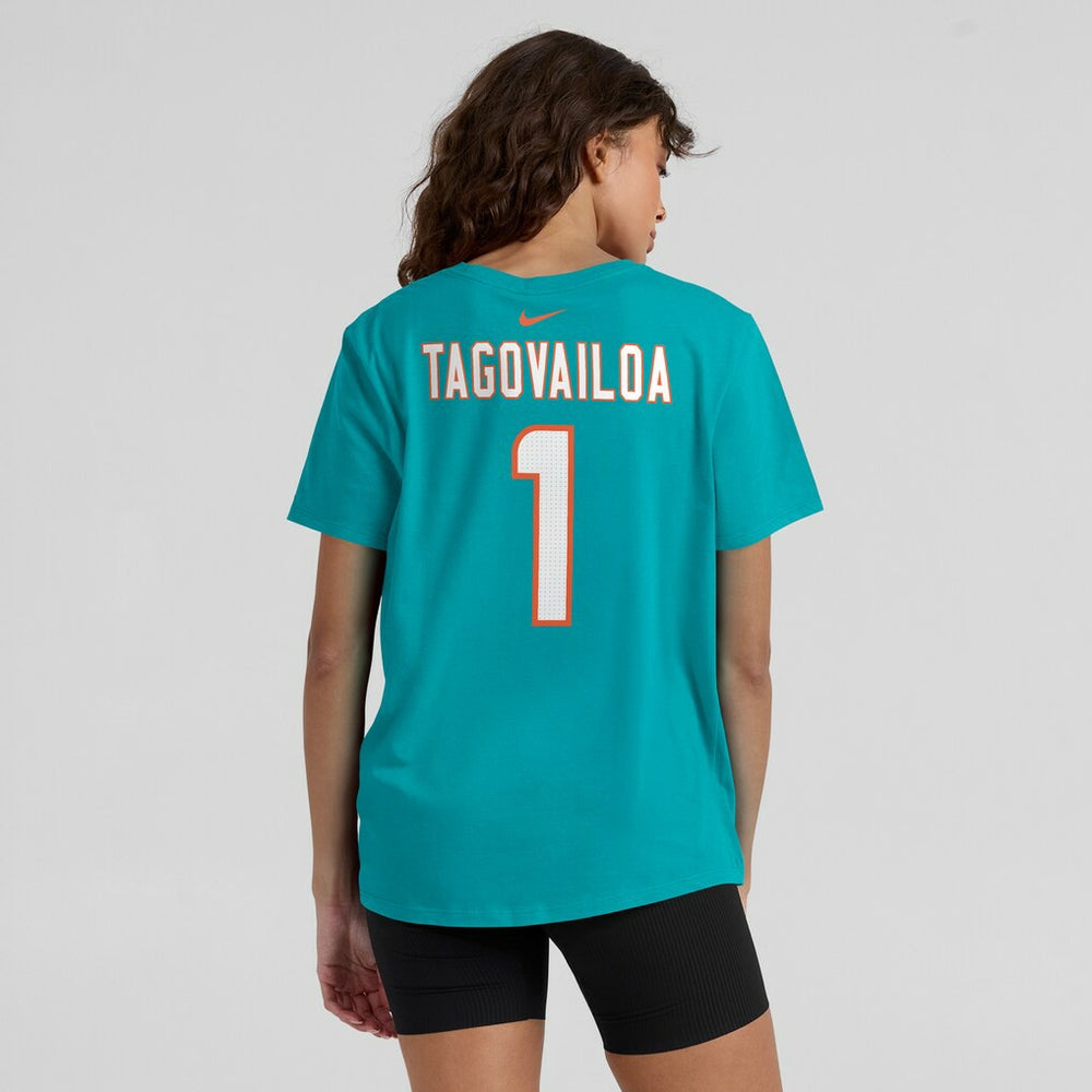 Tua Tagovailoa Miami Dolphins Women's Player Name & Number T-Shirt - Aqua - Nike