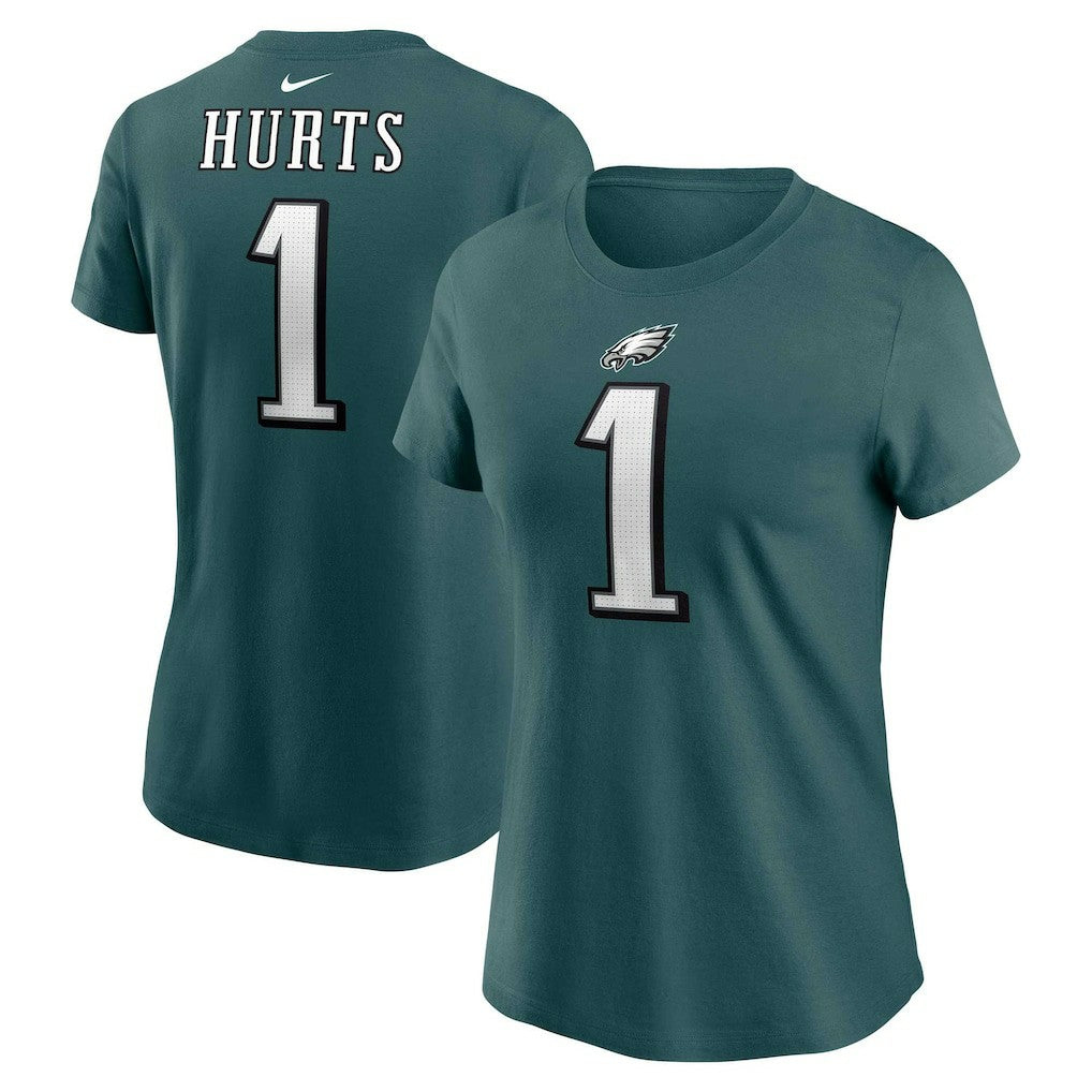 Jalen Hurts Philadelphia Eagles Women's Player Name & Number T-Shirt - Midnight Green - Nike