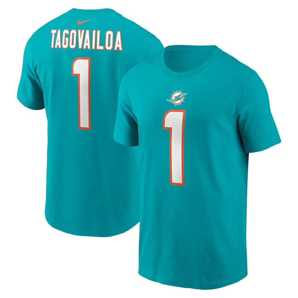 Tua Tagovailoa Miami Dolphins Player Name & Number T-Shirt - Aqua - Nike