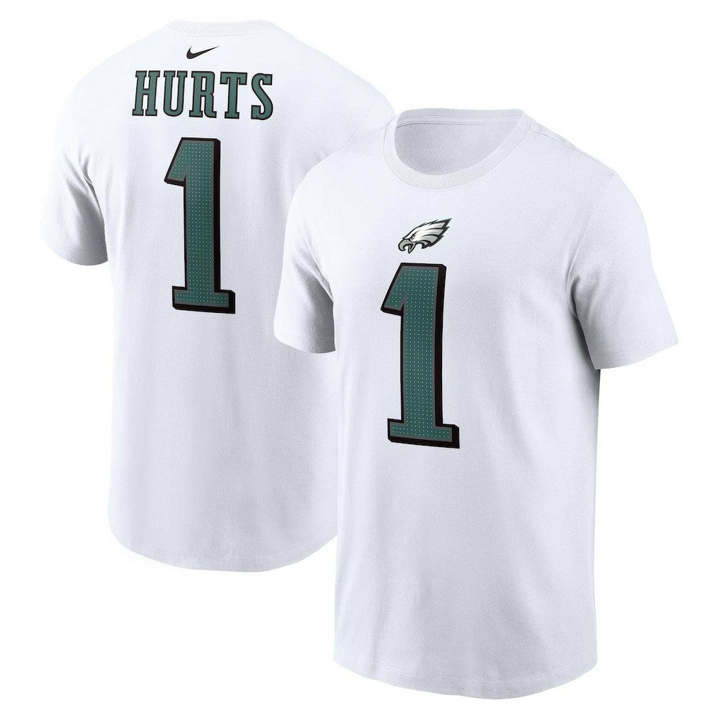 Jalen Hurts Philadelphia Eagles Player Name & Number T-Shirt - White - Nike