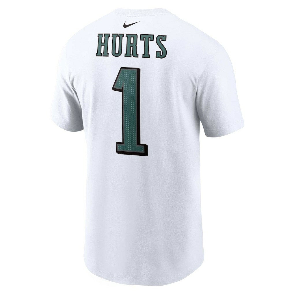 Jalen Hurts Philadelphia Eagles Player Name & Number T-Shirt - White - Nike