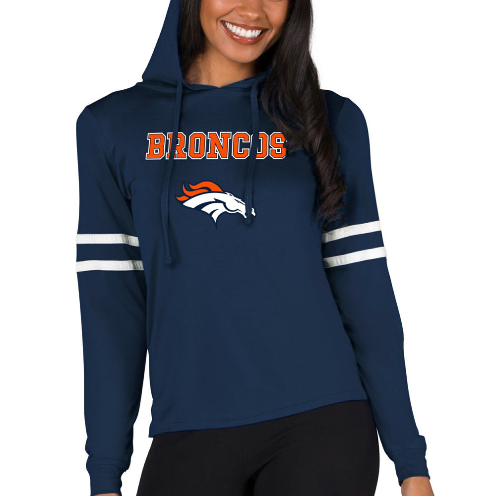 Denver Broncos Concepts Sport Women's Marathon Lightweight Lounge Pullover Hoodie - Navy - NFL