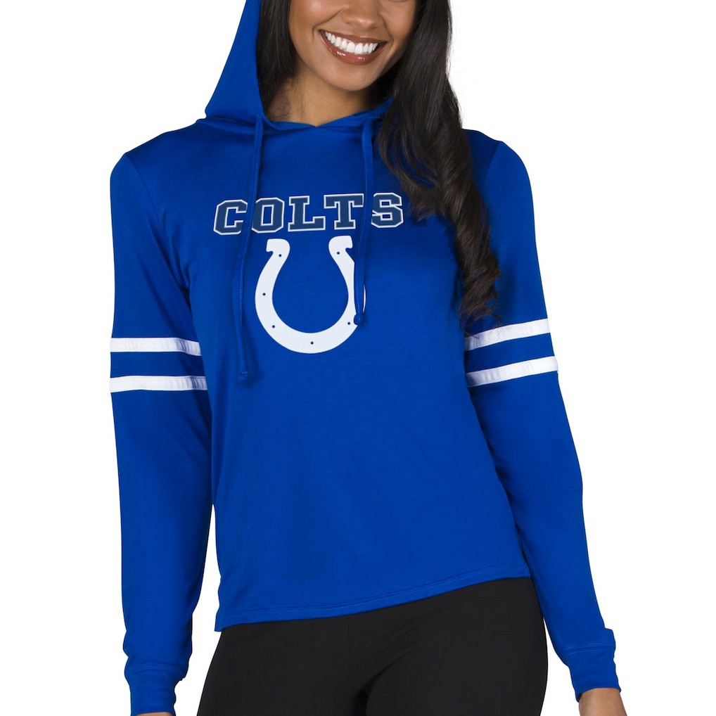 Indianapolis Colts Concepts Sport Women's Marathon Lightweight Lounge Pullover Hoodie - Royal - NFL