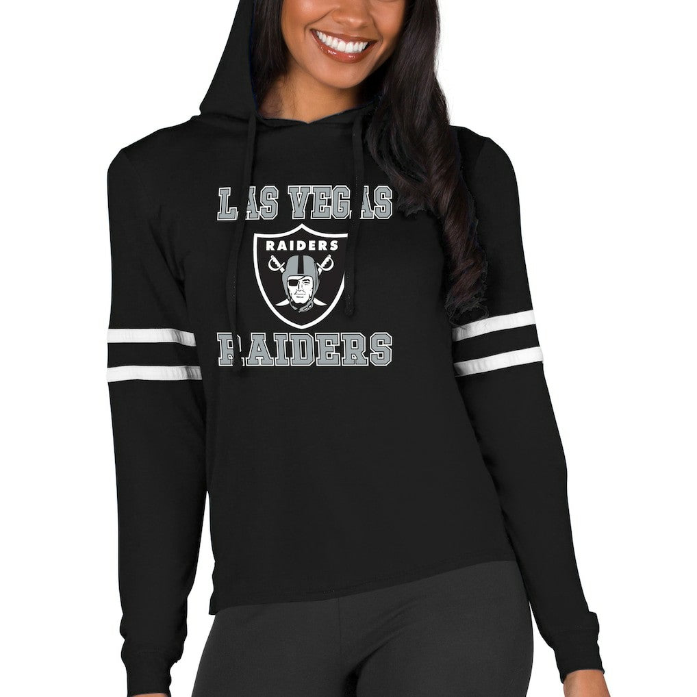 Las Vegas Raiders Concepts Sport Women's Marathon Lightweight Lounge Pullover Hoodie - Black - NFL