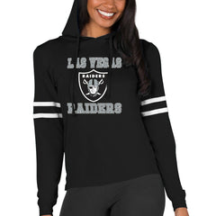 Las Vegas Raiders Concepts Sport Women's Marathon Lightweight Lounge Pullover Hoodie - Black - NFL